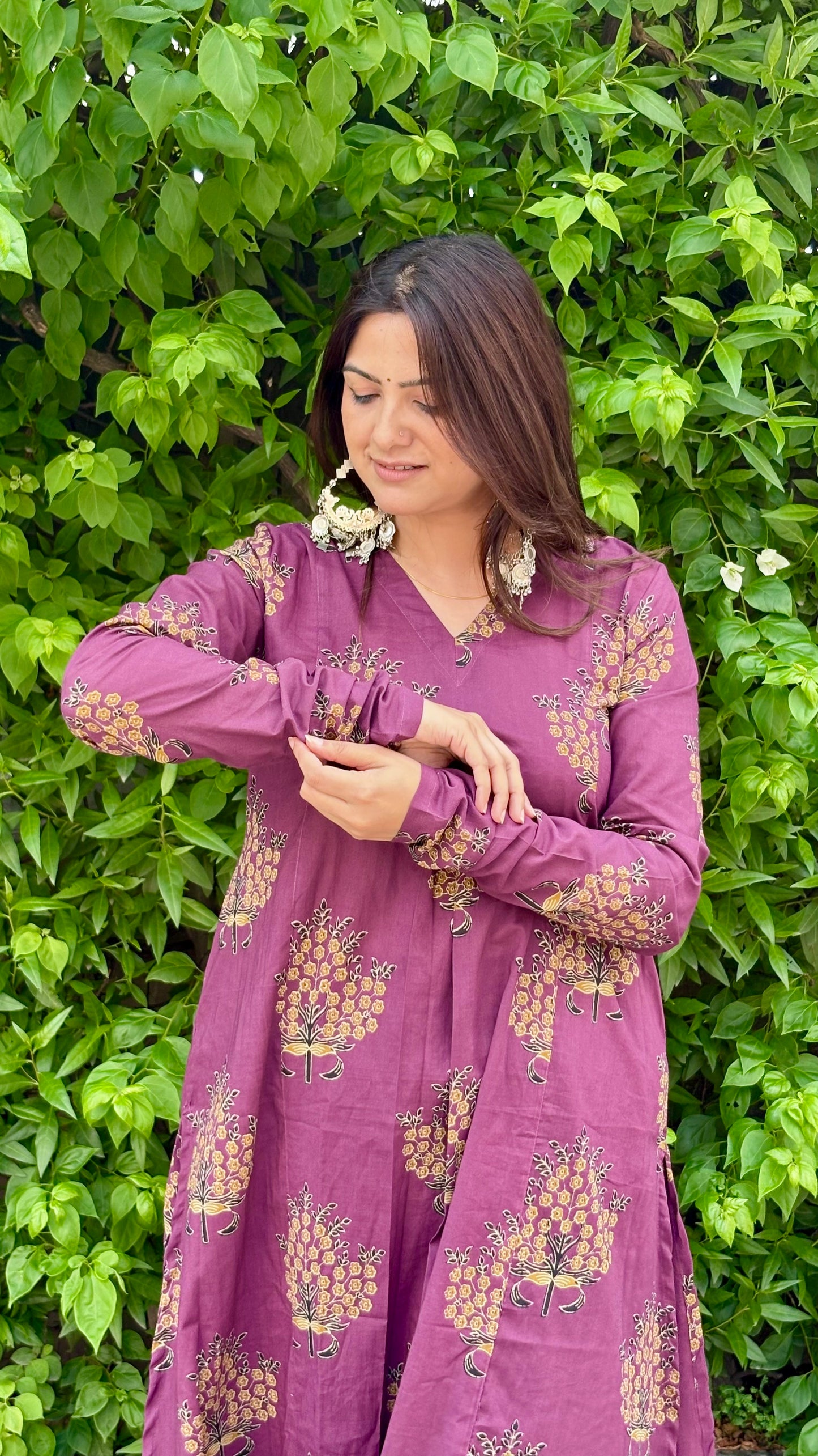 Mulberry Bloom Cotton Kurti