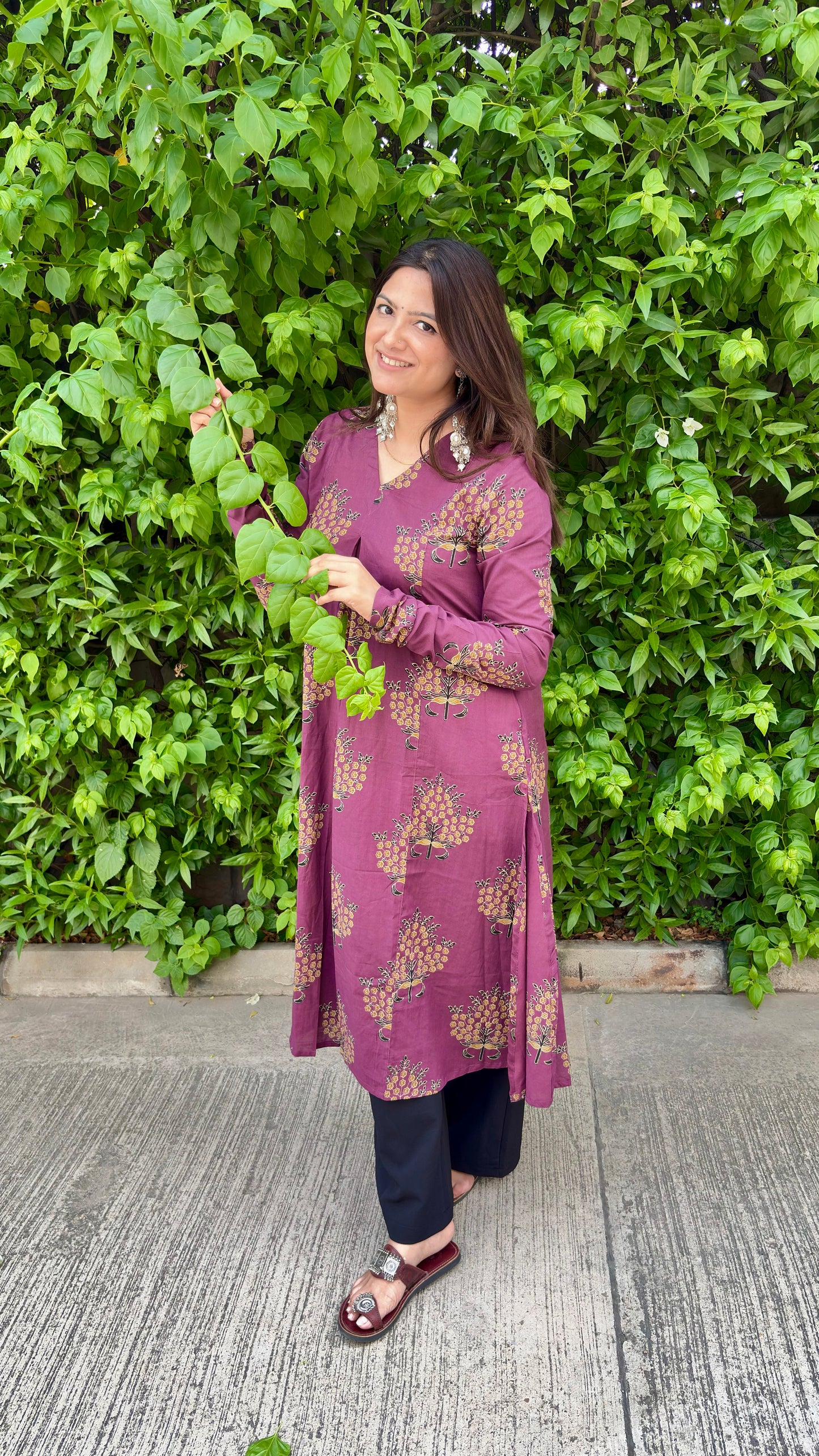 Mulberry Bloom Cotton Kurti