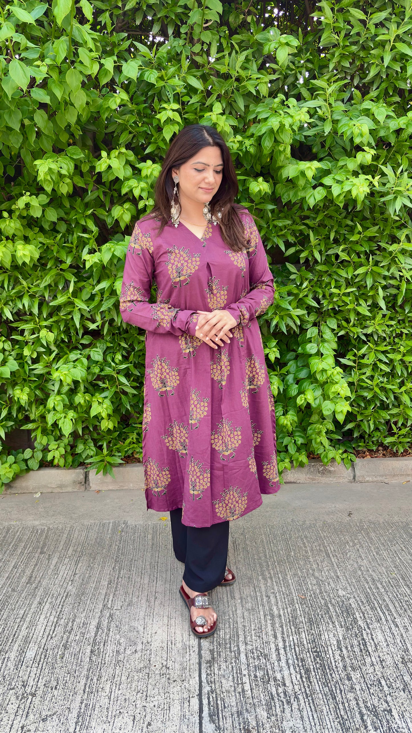 Mulberry Bloom Cotton Kurti