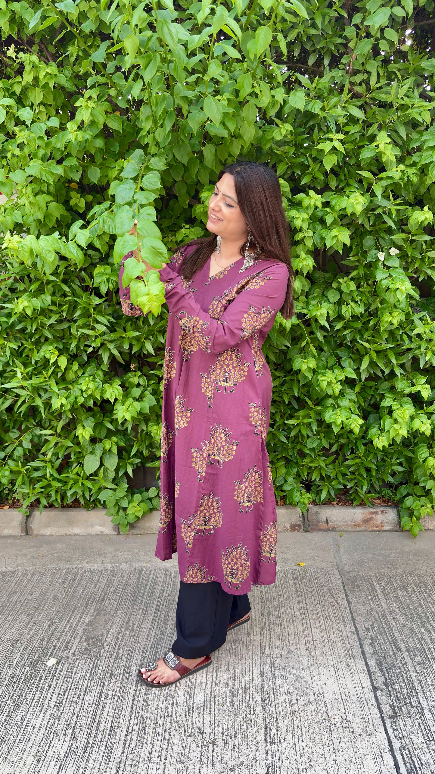 Mulberry Bloom Cotton Kurti