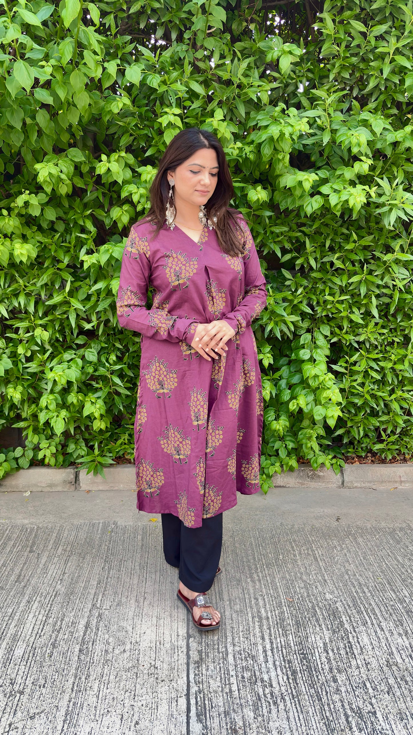Mulberry Bloom Cotton Kurti